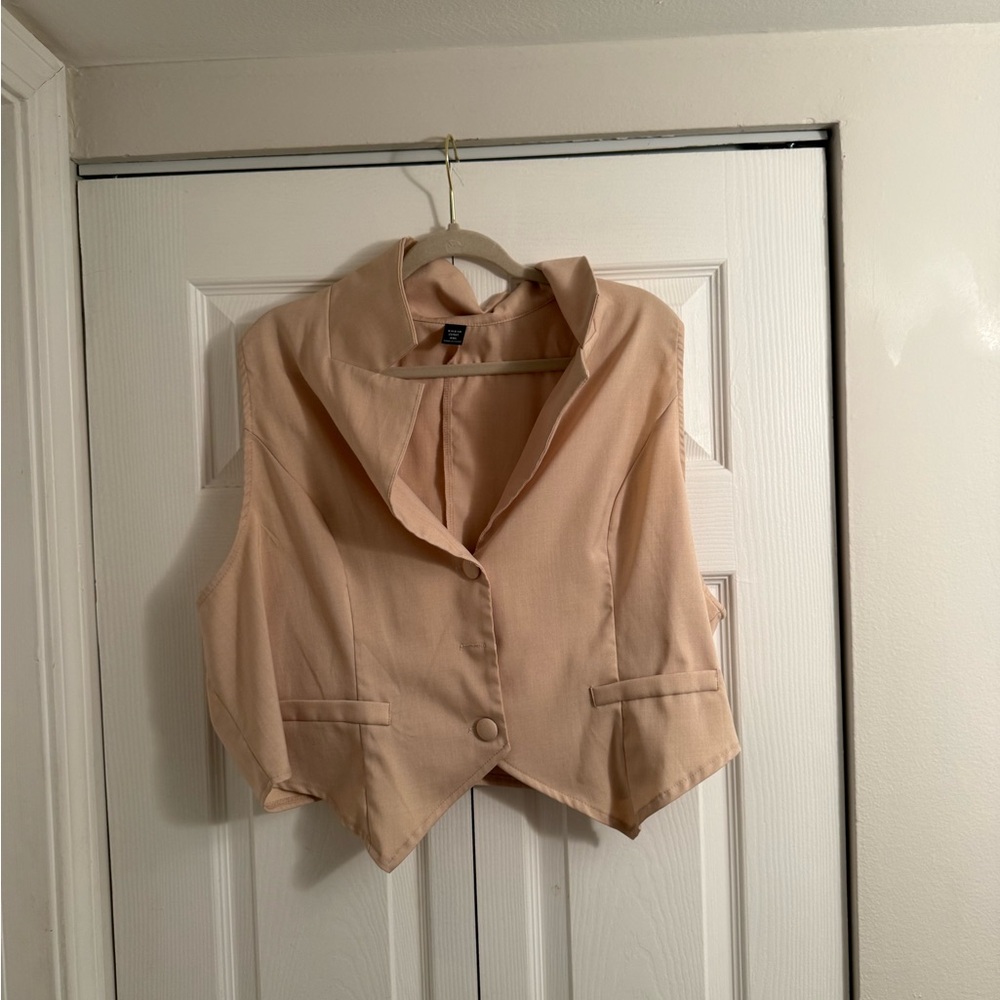 SHEIN Cream Women's Blazer Vest